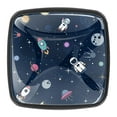 thumbnail image 1 of 4 Pcs Square Cabinet Handle Cupboard Knob Drawer Pulls Handle Galaxy Astronauts Rockets Drawer Knobs with Screws Furniture Decoration, 1 of 7