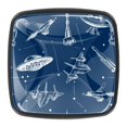thumbnail image 1 of 4 Pcs Square Cabinet Handle Cupboard Knob Drawer Pulls Handle Spacecraft Rocket Plane Drawer Knobs with Screws Furniture Decoration, 1 of 7