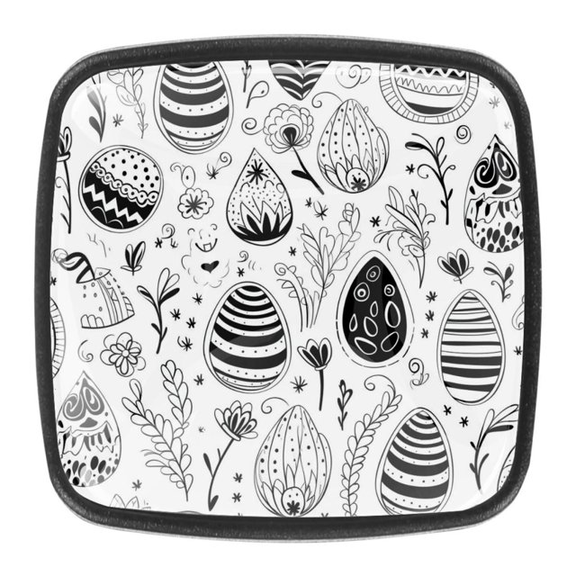 4 Pcs Square Handle Drawer Pulls Easter Egg Knobs with Screws