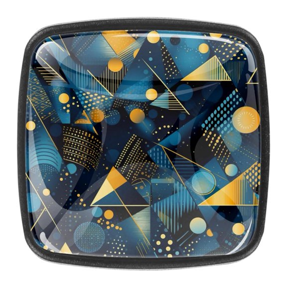 4 Pcs Square Cabinet Handle Drawer Pulls Geometry Knobs with Screws Furniture Office Cabinet Knob Decoration