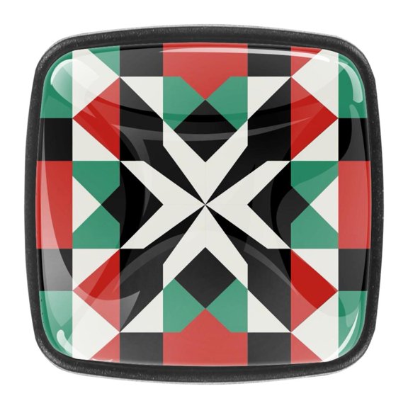 4 Pcs Square Cabinet Handle Drawer Pulls Geometry Knobs with Screws Furniture Office Cabinet Knob Decoration