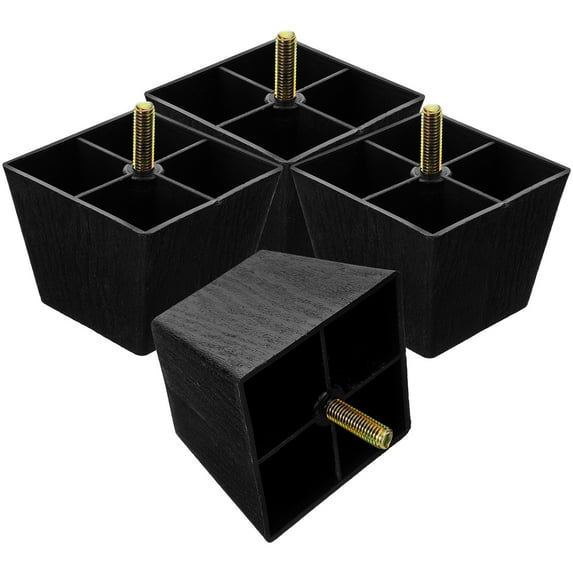 CIMAXIC Sofa Feet Replacement Black Metal and Plastic for Furniture 4Pcs
