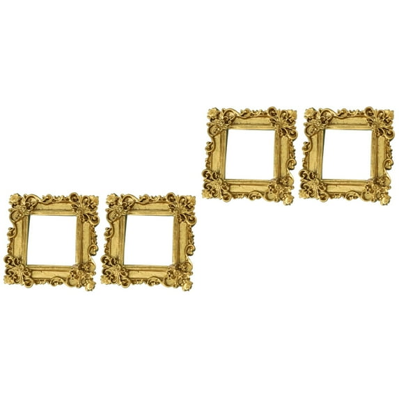 4 Pcs Square Mini Photo Frame Picture Frames Small Photo Frame Miniature Photo Frame Photo Background Props