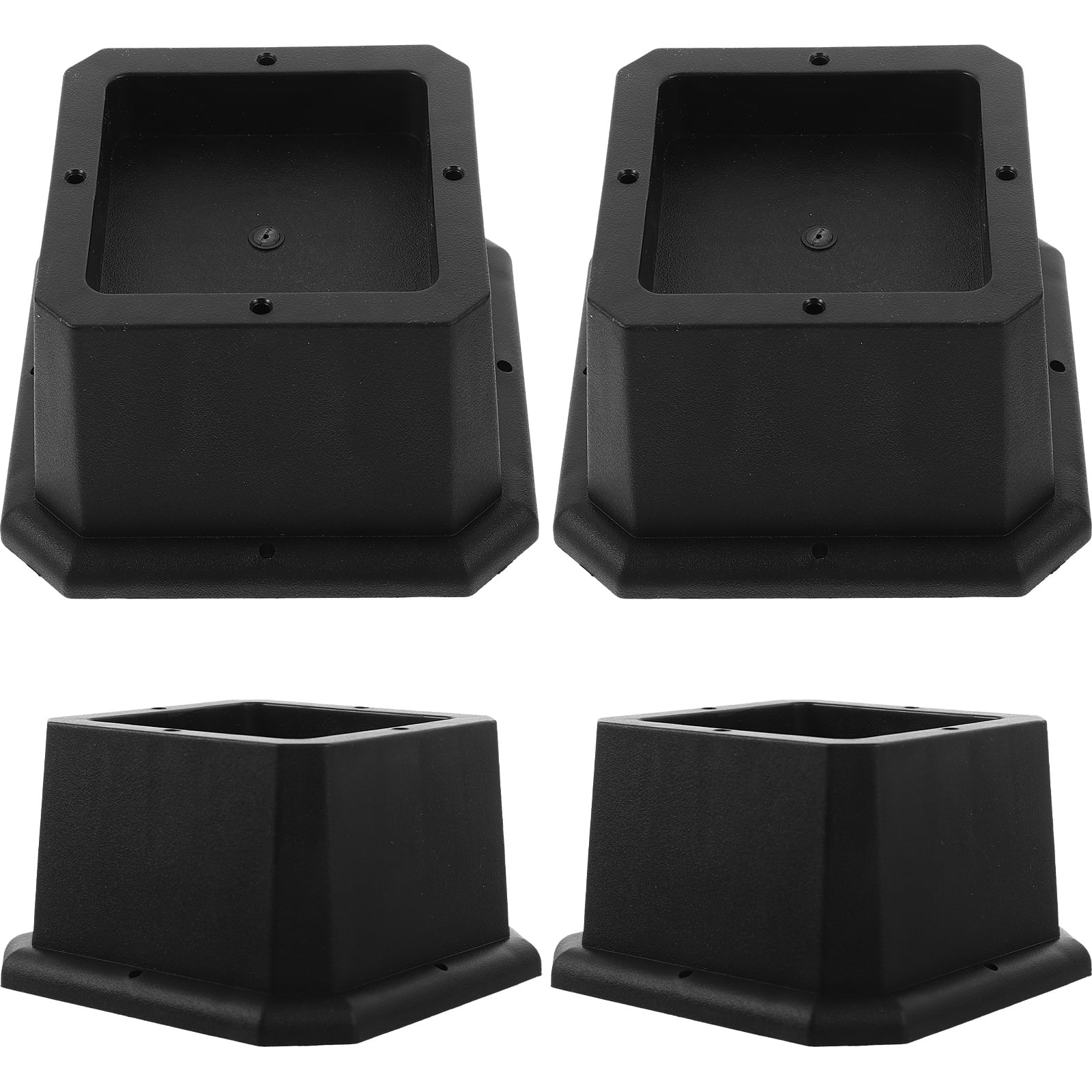 4 Pcs Square Stackable Height Bed Foot Pads Furniture Heightening Heavy