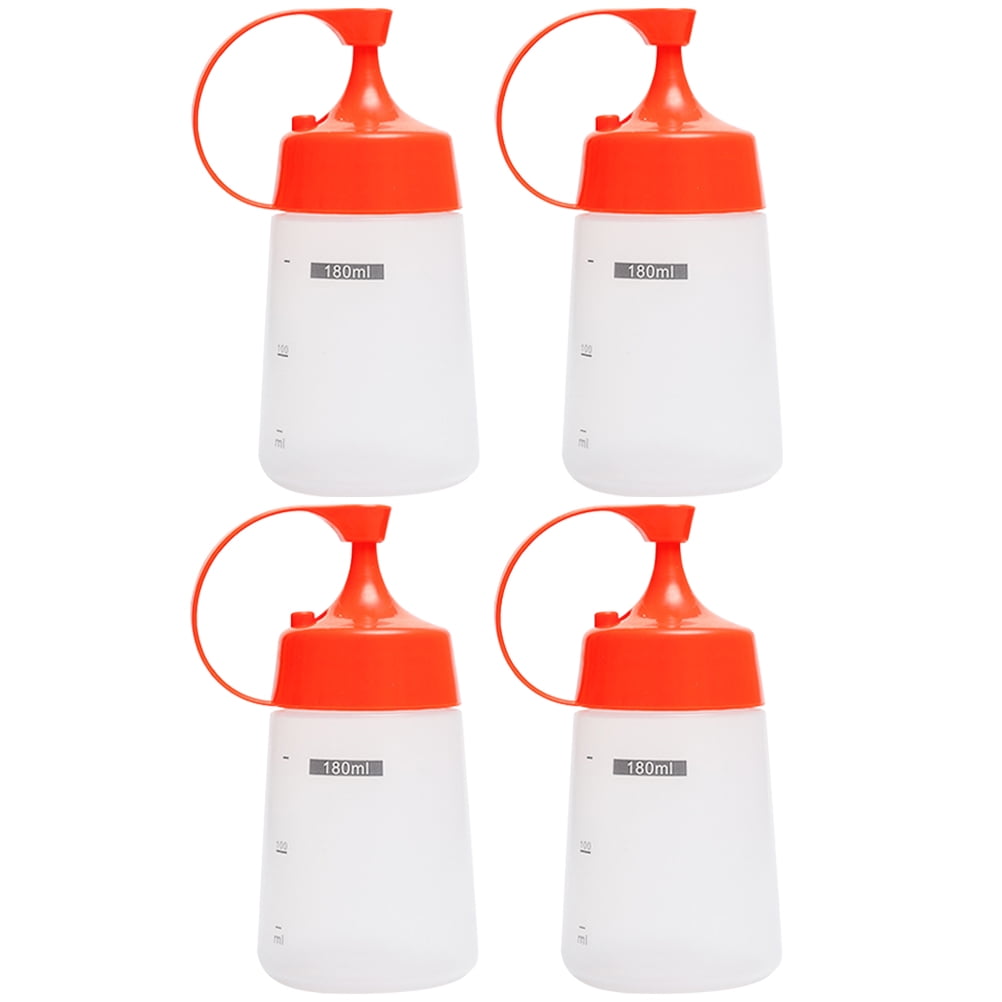 4 Pcs Squeeze Sauce for Ketchup Salad Dressing Syrup Storage Cruet