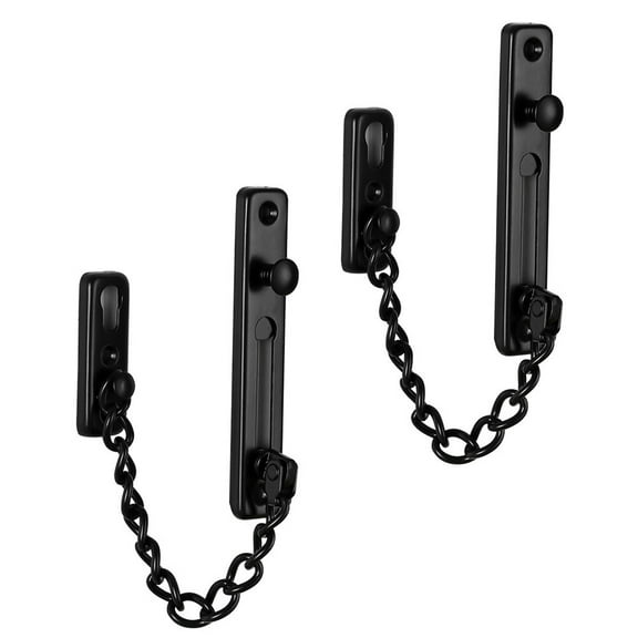 ifundom Stainless Steel Door Chain Lock, Black, Anti-Theft Home Security Door Guard for Safety