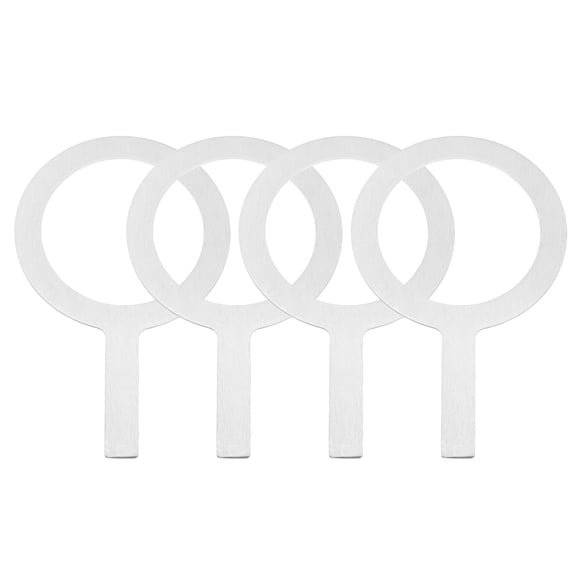 4 Pcs Stainless Steel Baking Cup Ring, Tea Cups Gasket 100mm Milk Coffee Rim Covers for DIY Milk Tea Dessert Brulee Coffee Making, Silver Tone