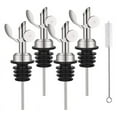 thumbnail image 1 of 4 Pcs Stainless Steel Bottle Pourers,Self Closing Olive Oil Dispenser Spout,Auto Flip Feature Liquor Pour Spouts Silver, 1 of 7