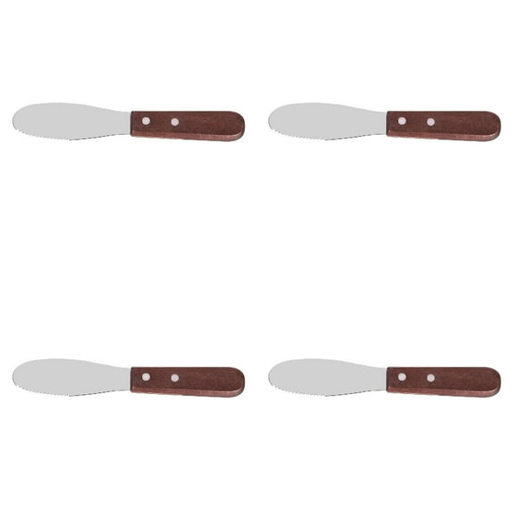 4 Pcs Stainless Steel Butter Knife,Butter Spreader With Wood Handle,7.87 Inch Cheese Condiment Knives Set,Multipurpose Butter Spreader Knife For Kitchen Restaurant, Kitchen Gadgets,(4 PCS,7.87 in)