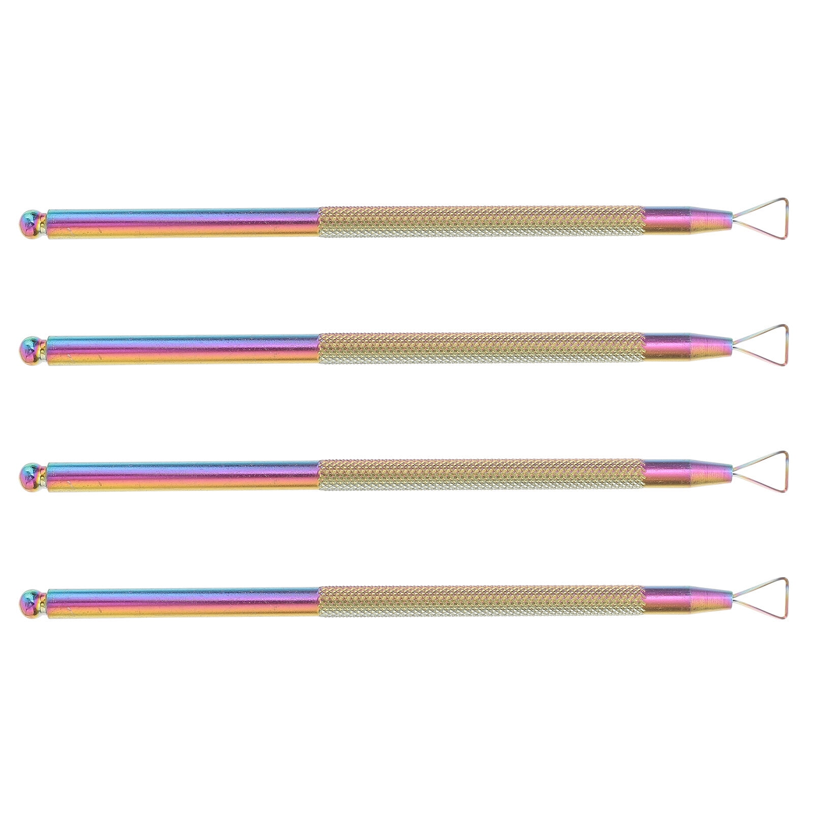 4 Pcs Stainless Steel Cuticle Pusher Triangle Cuticle Peeler Scraper