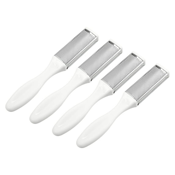 4 Pcs Stainless Steel Dual Sided Feet Care Tool Removes Dead Skin Pedicure Foot File White
