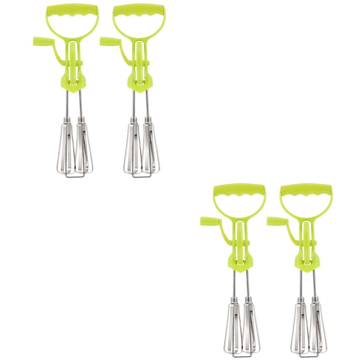 4 Pcs Stainless Steel Egg Beater Dough Whisk Beater Tool Egg Scrambler