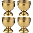 thumbnail image 1 of 4 Pcs Stainless Steel Egg Holder Stands Egg Cups for Hard Boiled Eggs Table Cup Breakfast (Golden), 1 of 4
