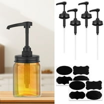 4 Pcs Stainless Steel Jar Syrup Dispenser Pump Lid for 16 oz Regular Mouth Easy to Install Honey Sauce Dispenser Injector Lid Enduring Coffee Syrup Distributor Pump Cover