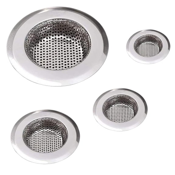 4 Pcs Stainless Steel Kitchen Drain Strainer,Small Sink Strainer,Stainless Steel Floor Drain Filter,Bathroom Hair Catcher Shower Drain Cover,Wash Basin Floor Drain,Drain Strainer,Kitchen Tool,(4PCS)