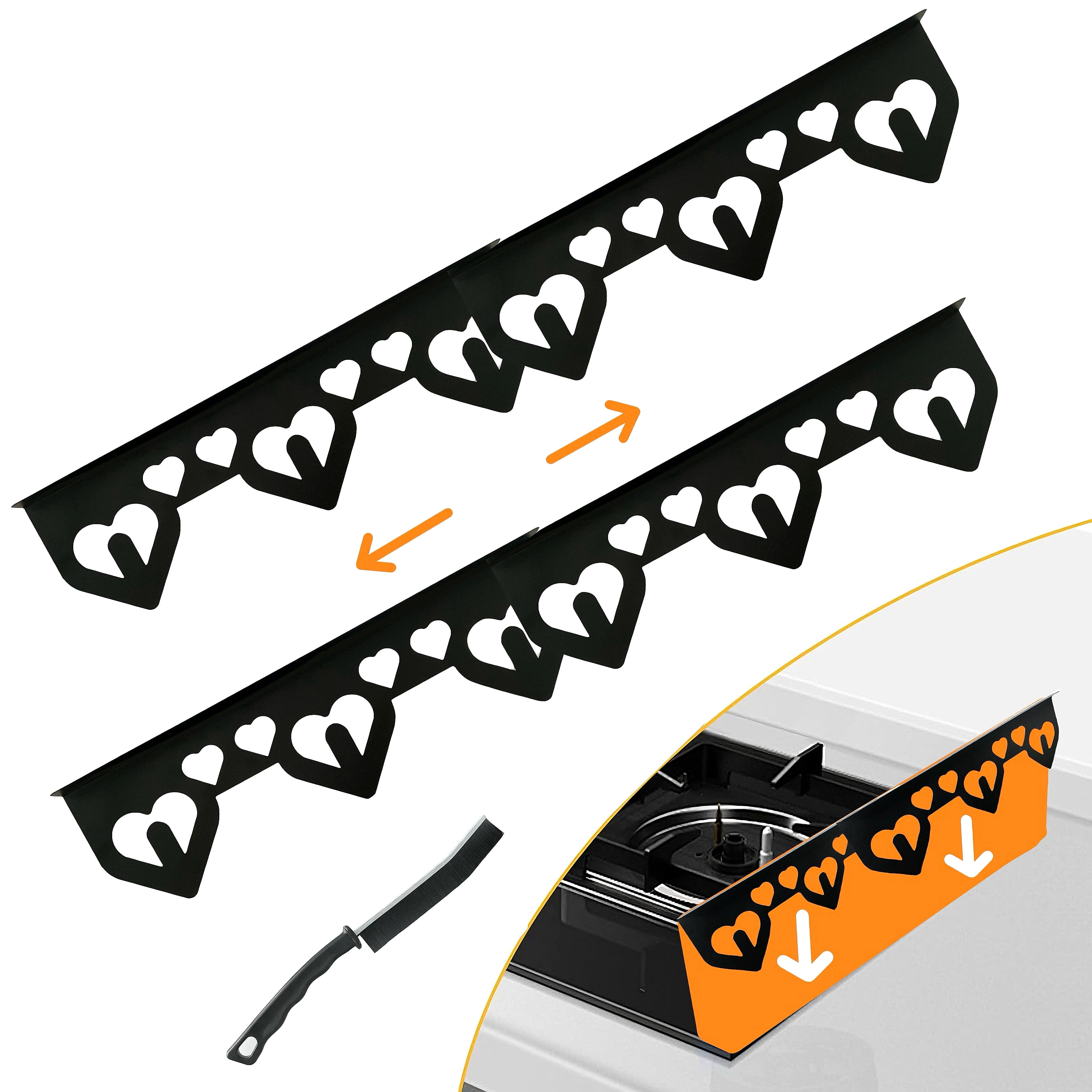 4 Pcs Stainless Steel Stove Gap Covers, Stove Gap Filler Easy Retractable，Heat Resistant Guard Between Stove for Kitchen