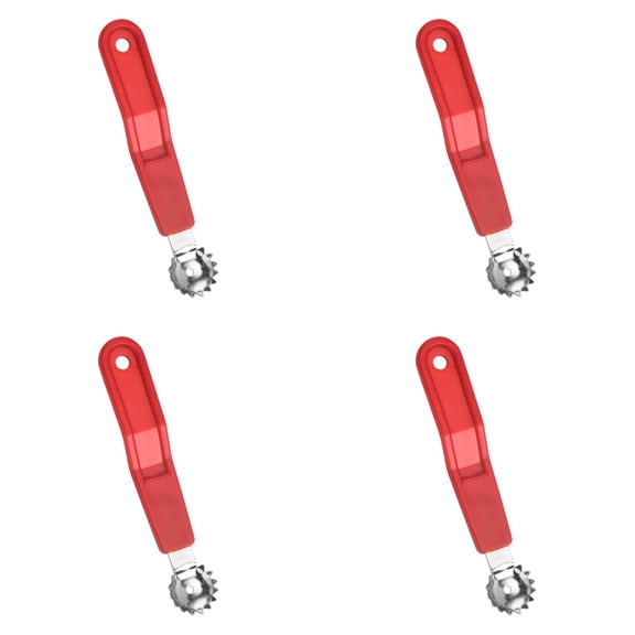 4 Pcs Stainless Steel Strawberry Huller Set, Tomato Stem Corer Tool with Ergonomic Non-Slip Handle, Multi-Function Fruit Vegetable Corer for Strawberries Tomatoes Potatoes