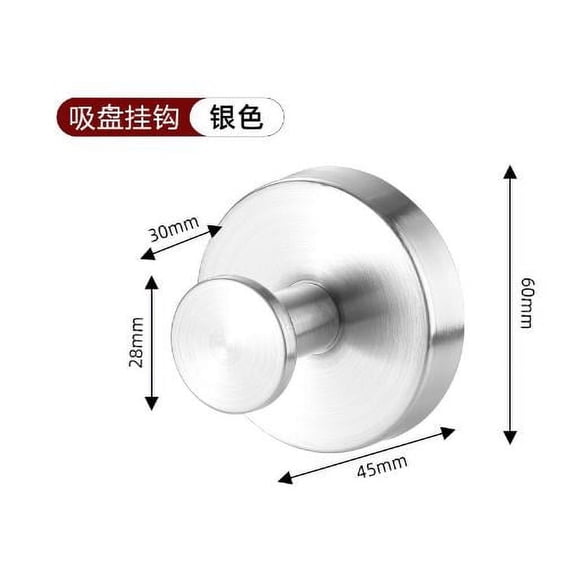 4 Pcs Stainless Steel Suction Cup Hooks Removable Towel Hanger for Towels Bathrobes Loofahs