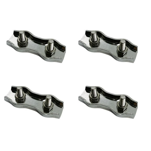 4 Pcs Stainless Steel T304 Duplex 2-Post Cable Wire Clamp,Wire Rope Cable Clamp 3/16"