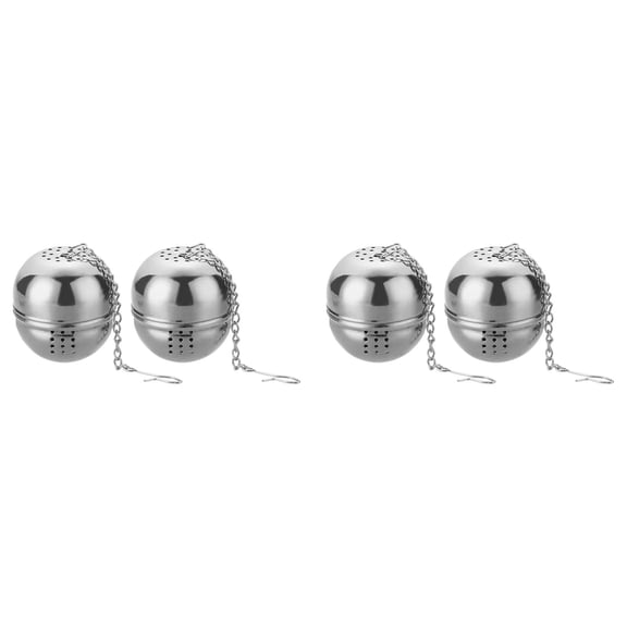 4 Pcs Stainless Steel Tea Infuser Balls,Reusable Spice Ball Strainers with Chain Hook,Loose Leaf Tea Steeper for Herbs,Spices,Soups,Broths,2 Sizes Set for Home Kitchen and Daily Cooking