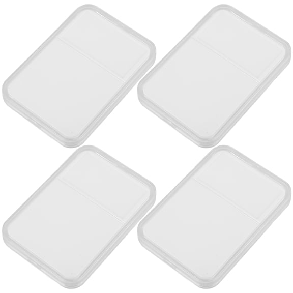 4 Pcs Stamp Storage Case Collecting Accessories Lid Display Transparent