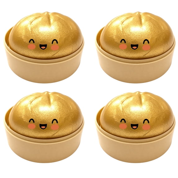 4 Pcs Steamed Dumpling Sensory Toys, Fidget Toys Squishy Stress Relief Adults, Glitter Dumpling Squeeze Ball Squishy, High Density Squeeze Dumpling For Desk Focus