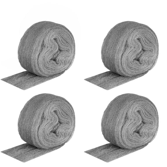 4 Pcs Steel Wool for Mice Control 3in x 13ft Steel Wool, Gap Filter for House & Garage Keep Mice Away from Holes, Siding, Pipeline, Vents in Garden, House