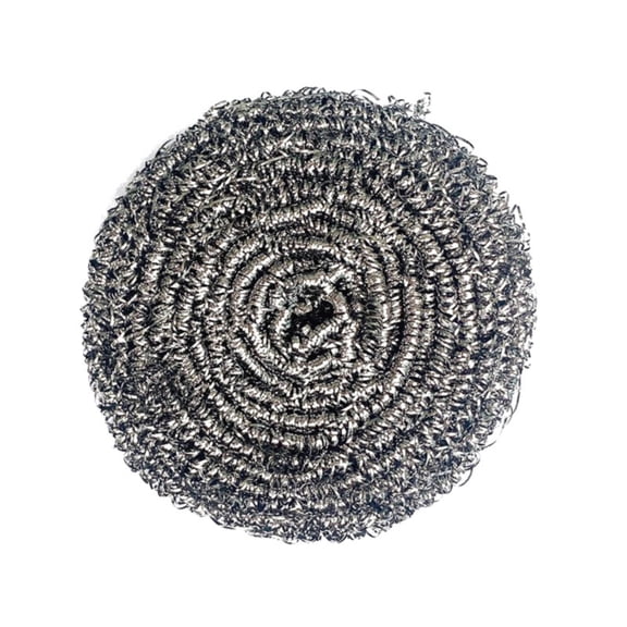 4 Pcs Steel Wool Scrubber, 2.36 inch Round Stainless Metal Brush, Heavy Duty Cleaning Scourers, Kitchen Sinks Scrub Ball Rust Remover Tool for Dishes, Pots, Pans, Ovens, Grills,Clear