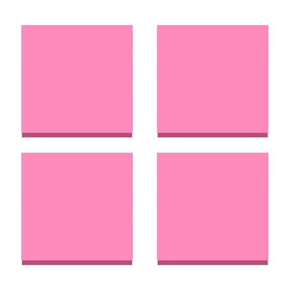 4 Pcs Sticky Notes,3X3 Inches Self-Stick Pads,Self-Stick Sticky Notes,Solid Color Self-Stick Note Pads,Recyclable,Strong Adhesive Sticky Notes,Easy To Post for Home, Office, Notebook,(Pink,3x3 in)