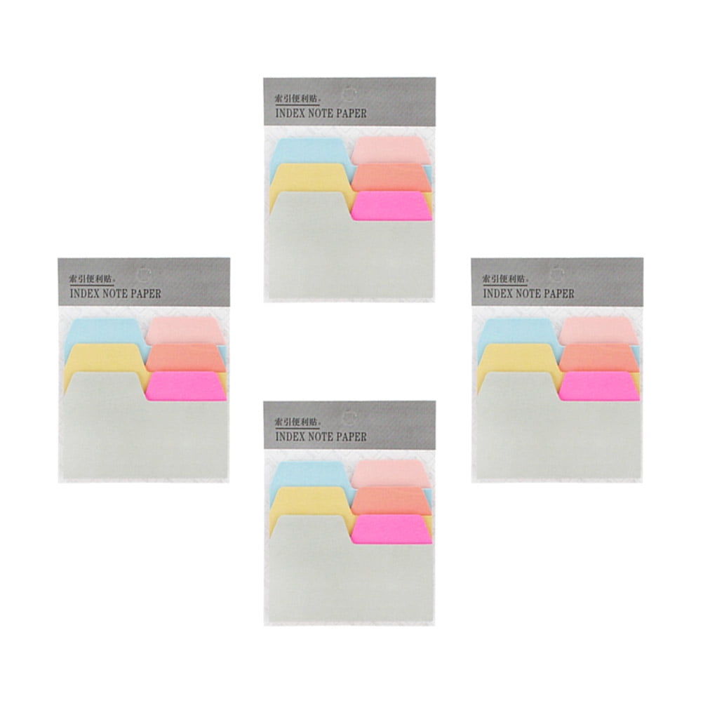 4 Pcs Sticky Paper Pad Memo Tabs Index Tabs Paper Flagging Notes Sticky