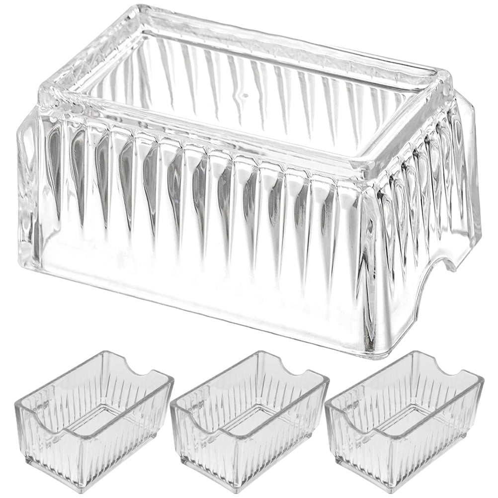 4 Pcs Storage Box Tea Bag Holders Sugar Packet Drawers Bags Organizer Office Acrylic