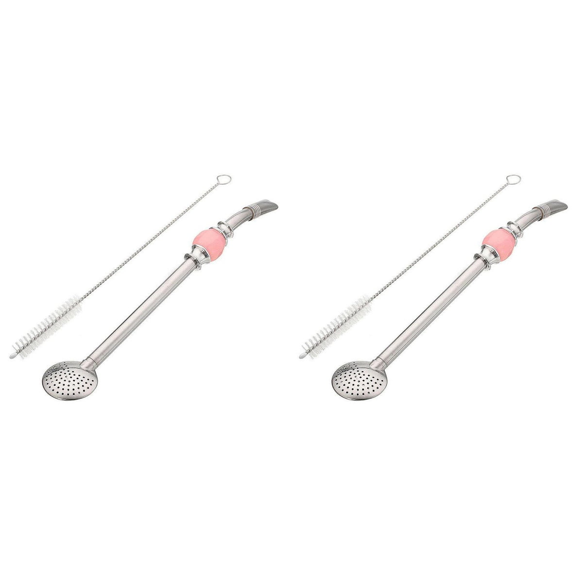 4 Pcs Straw Stainless Filter Yerba Mate Bombilla Pink Straws Detachable