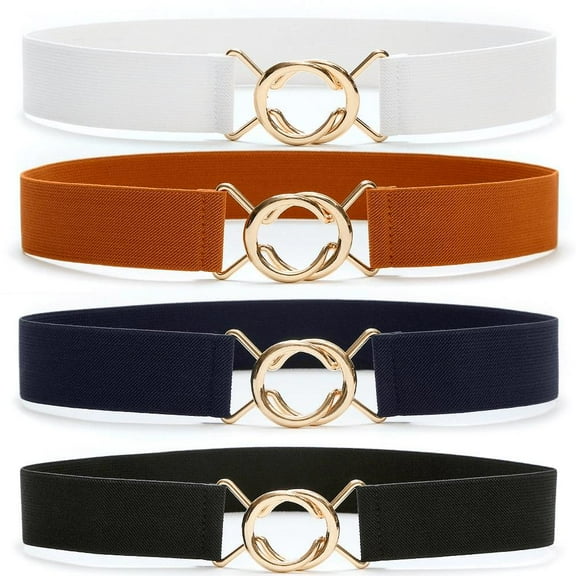 4 Pcs Stretch Skinny Belt, Retro Fashion Ladies Thin Belt, for Dresses Retro Stretch Ladies Waist Belt