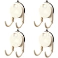 thumbnail image 1 of 4 Pcs Strong Suction Cup Hooks for Shower, Bathroom, Kitchen, Heavy Duty Hangers for Door Wreaths, Robe, loofah, Towel, Utensils, Removable Wall Hooks for Tile, Glass, Mirror （Beige）, 1 of 5