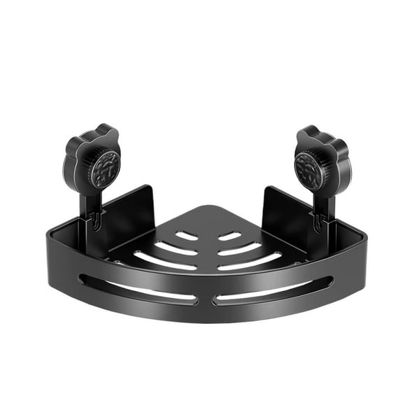 4 Pcs Sturdy No-Drill Suction Cup Corner Shelf for Shower Bathroom Kitchen - Rustproof Aluminum Space-Saving Storage Organizer for Soap Shampoo Accessories