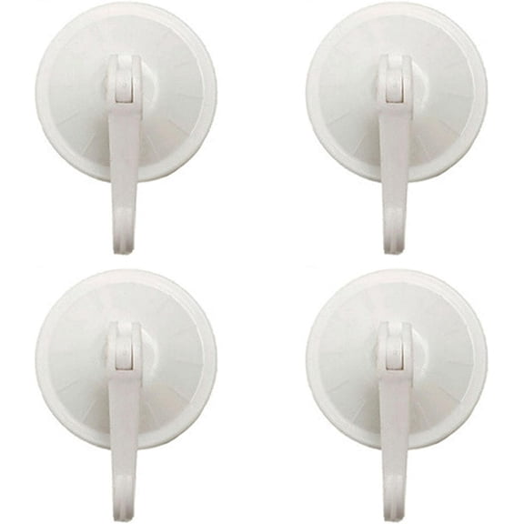 4 Pcs Suction Cup Hooks, Heavy Duty Suction Cup Hooks Shower Hook for Window, Robe, Towel, Glass, Kitchen, Hooks Reusable Without Punching Easy to Install for Home Decoration(White)