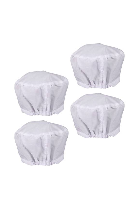 Scrub Caps Women Nursing Hats Cotton 4Pcs Simple Design White