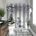 4 Pcs Summer Christmas Shower Curtain Sets with Rugs Troical Beach