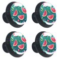 4 Pcs Summer Fruit Sweet Watermelon Print Knobs 30mm Round
