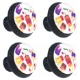 thumbnail image 1 of 4 Pcs Summer Ice Cream Watercolor Knobs for Kitchen Cabinet Cupboard Dresser Bookcase Drawer Pulls Handles Round Home Decor, 1 of 5