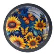 thumbnail image 1 of 4 Pcs Sunflower Butterfly Knobs for Kitchen Cabinet Cupboard Dresser Bookcase Drawer Pulls Handles Round Home Decor, 1 of 8