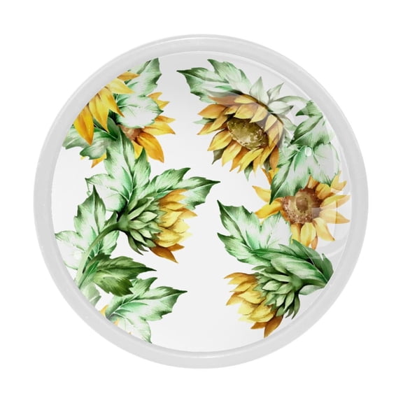 4 Pcs Sunflower Knobs for Kitchen Cabinet Cupboard Dresser Bookcase Drawer Pulls Handles Round Home Decor