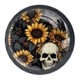 thumbnail image 1 of 4 Pcs Sunflower Skull Knobs for Kitchen Cabinet Cupboard Dresser Bookcase Drawer Pulls Handles Round Home Decor, 1 of 8