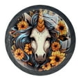 thumbnail image 1 of 4 Pcs Sunflower Unicorn Knobs for Kitchen Cabinet Cupboard Dresser Bookcase Drawer Pulls Handles Round Home Decor, 1 of 8