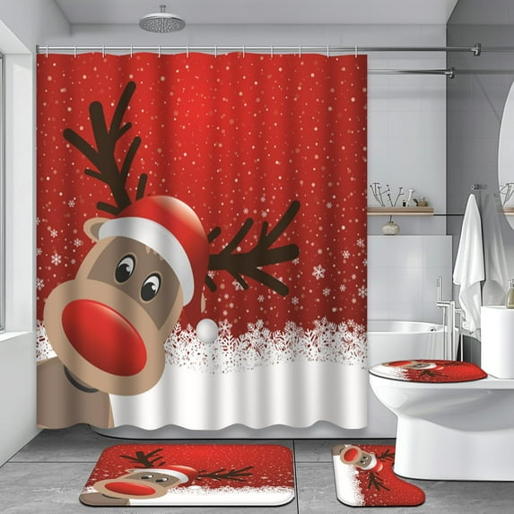 4 Pcs Sunflowers Shower Curtain Sets with Rugs for Bathroom Decor,Summer Bathroom Shower Curtain Sets,Orange Yellow Bathroom Sets with Shower Curtain and Rugs