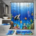 thumbnail image 1 of 4 Pcs Sunrise Shower Curtain Sets with Rugs for Bathroom Decor, Bathroom Shower Curtain Sets, Bathroom Sets with Shower Curtain and Rugs, 1 of 6