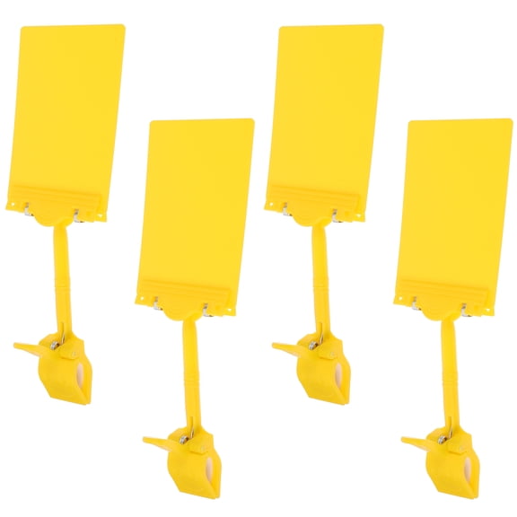 4 Pcs Supermarket Promotional Price Tag Plug Gooseneck Yellow