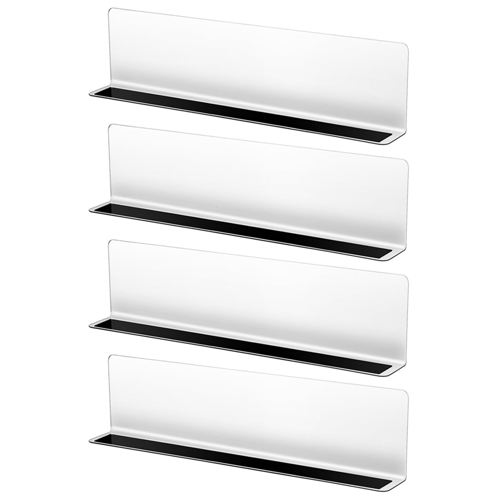 4 Pcs Supermarket Shelf Divider Product Baffle Lshaped Transparent
