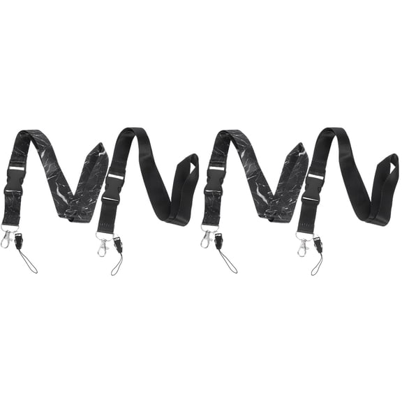 NICERIO Black Decorative Lanyards for ID Cards, Anti-Loss and Stylish, Set of 4 Neck Straps