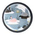thumbnail image 1 of 4 Pcs Swan with Crown Raining Knobs for Kitchen Cabinet Cupboard Dresser Bookcase Drawer Pulls Handles Round Home Decor, 1 of 8